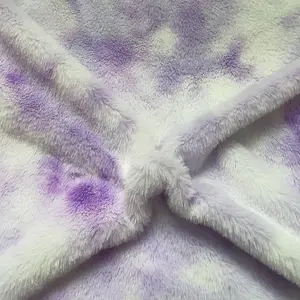 china tie dying rabbit fur fabric plush fleece for toys for blankets