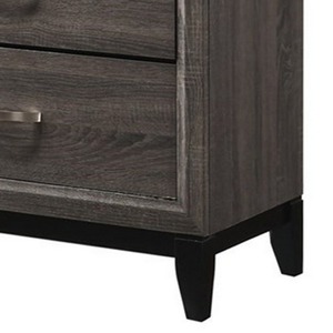 <span class=keywords><strong>Commode</strong></span> de style transitionnel avec 6 tiroirs <span class=keywords><strong>et</strong></span> poignées métalliques gris <span class=keywords><strong>et</strong></span> <span class=keywords><strong>noir</strong></span> - Product Image 2
