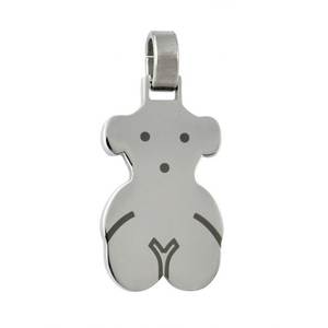 Ciondolo a Forma di Cuore con Orso in Acciaio Placcato Oro 18K Impermeabile Religioso CartoonClick - Product Image 1