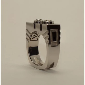F587 Men's <b>Tungsten</b> Diamond <b>Ring</b> Round Brilliant Cut Natural G Color Hiphop Engagement Style Jewelry - Product Image 5