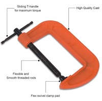 Serre-joints en fonte robuste de 4 pouces à dégagement rapide, serre-joints en G pour le travail du bois avec une large ouverture de mâchoire, support de fixation rapide, étau de serrage