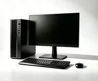 Complete HaiRuichuang Business Desktop Full Set 16GB RAM 512GB NVMe SSD 8L Mini Tower Host + 23.8'' Monitor Input Peripherals
