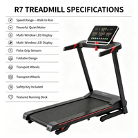 Tapis roulant multifonctionnel pour la maison, machine de course électrique avec écran LCD, inclinaison réglable, équipement de fitness