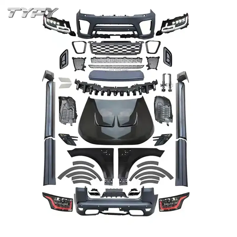 Car Modified Bumper Grille Scheinwerfer-Karosserie-Kit für Range Rover Sport 2014-2017 Upgrade auf 2018 SVR Body Kits