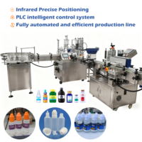 Ligne de production intégrée entièrement automatique de remplissage, de bouchage et d'étiquetage de liquides pour les industries alimentaires et chimiques, à moteur