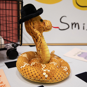 Custom Soft Cobra Toy Anime <strong>Plush</strong> <strong>Snake</strong> <strong>with</strong> <strong>Hat</strong> Stuffed Animal Toy - Product Image 5