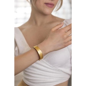   Bracelet manchette tendance en or 22 carats, modèle Trabzon 15 mm avec charnière, référence 3231 - Product Image 1