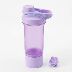 <strong>Cheap</strong> Promotional 500ml Gym Shaker Bottle 2-in-1 BPA Free Plastic <strong>Protein</strong> Mix Bottle With Powder Box Colorful Giveaway Gift - Product Image 6