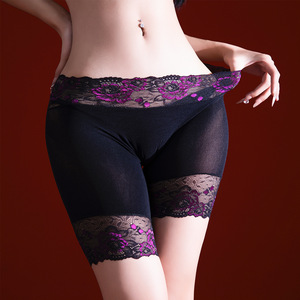 Seamless Panties Women Mid Rise Flower Lace Viscose Breathable Plus Size Underwear - Product Image 1