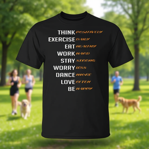 Camiseta Life Plan Optimistic And Inspired para adultos, unisex, diseño con cita motivacional negra - Product Image 3