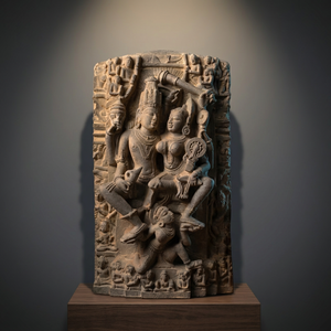 Statue en pierre de Vishnu Lakshmi, réplique d'art traditionnel de temple hindou - Product Image 3