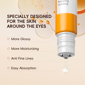 Sérum pour les yeux anti-âge LAIKOU 20g à la vitamine C avec applicateur à bille pour les cernes, les rides et les ridules, éliminateur de poches sous les yeux - Product Image 4