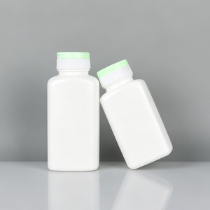 Bouteille carrée en plastique pour capsules, suppléments, pilules, comprimés, vitamines, avec couvercle à clapet, 90 ml, 150 ml, 190 ml, 250 ml - Product Image 2