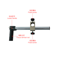 Multi-Axis Adjustable Metal Arm Support for Binocular Stereo Microscope Table Stand Part Holder