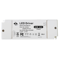 Transformateur d'éclairage LED certifié ETL IP20 24Vdc 2.5A 60w en gros, alimentation LED 12v 24v pour bande LED