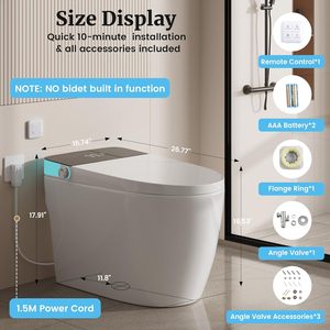 WC intelligent moderne avec bidet intégré, en céramique, entièrement automatique, pour salle de bain SSIE-703, à poser au sol - Product Image 2