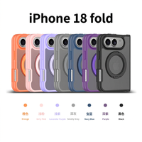 Étui Shine-E pour iPhone 18 Fold Wide Pro Max, design luxueux, charge sans fil, support magnétique, antichoc, transparent, hybride TPU+PC