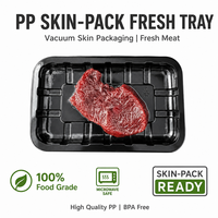 Plateau en plastique PP personnalisé pour emballage sous vide, qualité alimentaire, thermoscellable, pour steak et viande de bœuf, vente en gros usine