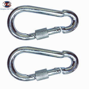 HF stainless steel safety snap hook climbing carabiner with screw