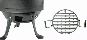 Barbecue rond à charbon de bois en fonte, foyer facile à nettoyer, poêle de cuisine, feu de joie domestique - Product Image 5