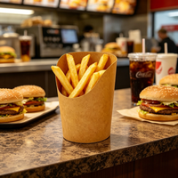 Boîtes en carton jetables pour frites, de qualité alimentaire, pliables, pour cinéma, maternelle, fêtes d'enfants, restauration rapide, vente au détail