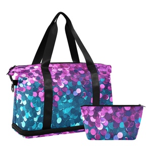 Custom Bling Design Waterproof Travel Duffel <b>Bag</b> Multi-functional Dry and Wet Separation Sport Yoga Travel Portable Gym <b>Bag</b> - Product Image 1