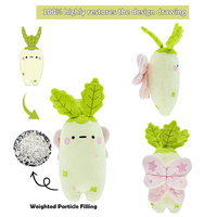 Fruits et légumes peluches en peluche personnalisées mignon gros radis blanc en peluche poupée de particules de perles pondérées poupée de perles fortement remplie