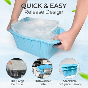Custom Premium facile rilascio riutilizzabile bagno di ghiaccio rinforzato Extra Large cubetto di ghiaccio stampo in Silicone blocco di ghiaccio stampo - Product Image 2