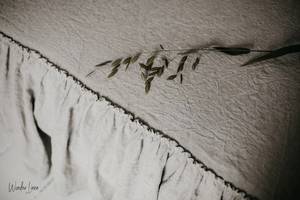 Lavado natural 100% Lino Certificado de la cubierta de la cama 200TC Falda Farmhouse Shabby Chic Ruffles Queen King Tallas cosidas a mano - Product Image 3