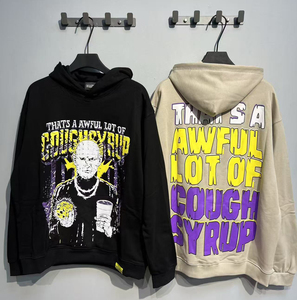 Sudaderas con Capucha de Algodón Grueso de Alta Calidad con Estampado 'THAT'S A AWFUL LOT OF COUGH SYRUP', Sudaderas con Capucha Extra Grandes Personalizadas para Hombre - Product Image 1