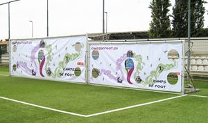 LISKI Feuille de PVC professionnelle « SHOT 2 » pour but de football 7 contre 7 avec trous 50 cm - avec élastiques (taille 5 x 2 m) orange - Product Image 3