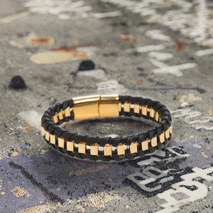 Pulsera de Cadena de Doble Capa de Acero Inoxidable Chapada en Oro de 18K, Joyería Punk Geométrica para Mujer, Regalo - Product Image 2