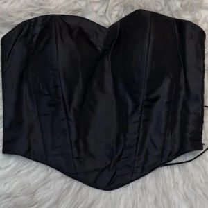 blusa corsé de seda negra para sari - Product Image 1