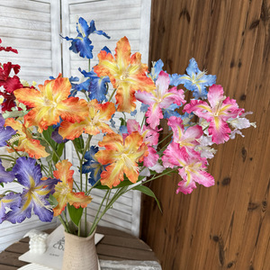 Jinxi Artificial Iris Flowers 6 Heads <b>Silk</b> Flower Wedding Home Decorations - Product Image 2