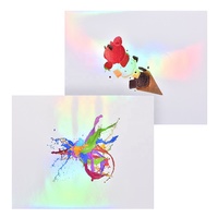Rouleau d'étiquettes holographiques en vinyle arc-en-ciel transparent imperméable à l'eau pour imprimante à jet d'encre