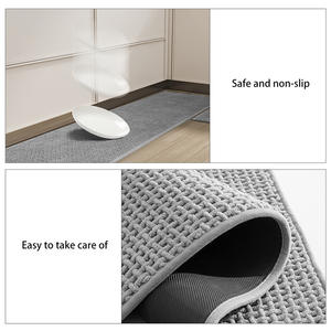 Tapis de cuisine en chenille rectangulaire 2,0 kg, imperméable, antidérapant, en fibre de polypropylène, couleur unie, tapis de sol pour usage domestique - Product Image 2