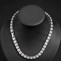 NL2190 Collier bracelet chaîne cubaine tennis plaqué or 10mm hip hop