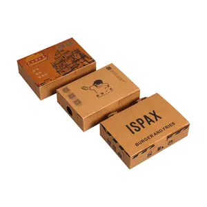 RTS 7天发货厂家定制一次性快餐包装纸盒炸鸡汉堡薯条取出纸盒