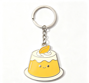 Custom Metal Enamel Key Chain Cake Pendant Electroplated Keyring <b>Bag</b> <b>Charm</b> Gift Accessory - Product Image 2