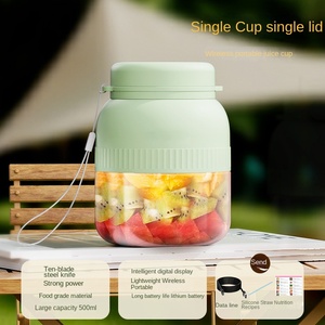เครื่องปั่นน้ำผลไม้ไร้สายขนาด500มล. เครื่องปั่นในครัวแบบ USB เครื่องคั้นน้ำผักและผลไม้พร้อมฝาปิดสองฝา - Product Image 6