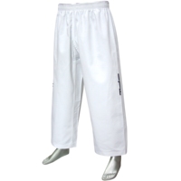 Uniforme de Taekwondo ITF Dobok, Chaqueta Blanca con Rayas de Tela TC 65% Poliéster 35% Algodón, Pantalones con Cintura Elástica y Cordón Ajustable