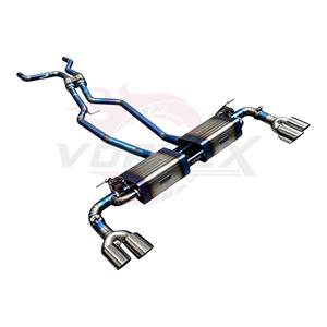 ท่อไอเสีย Vortex Titanium Blue High Flow สำหรับ Porsche Cayenne พร้อมชุดประกอบปลายท่อโครเมียมแบบ Pie-Cut Side Drums Mod - Product Image 2