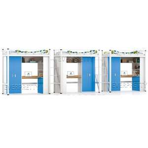 Meubles de dortoir universitaire, ensemble de lit Loft Triple en métal avec grands escaliers - Product Image 6