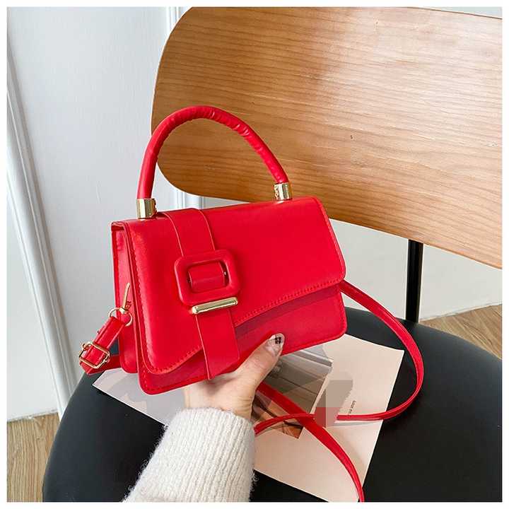 1PC black buckle single shoulder bag underarm crescent bag with long shoulder strap zipper crossbody bag