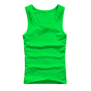 Débardeur sans manches en coton blanc 100 % respirant à col rond pour homme, tricoté, uni, décontracté et confortable - Product Image 5