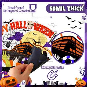 Imanes Reflectantes de Calabaza, Murciélago y Araña de Halloween para Puertas de Cruceros y Refrigeradores, Ideales para Comercio Electrónico Transfronterizo - Product Image 3