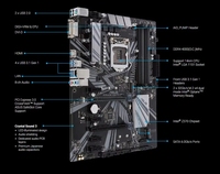 Carte mère de luxe pour ASUS PRIME Z370-P/P II LGA1151 8e/9e génération Intel I7 I5 I3 PCIE3.0 DDR4 HD-MI OC Taille ATX pour PC de bureau GAMING