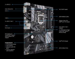 Gebrauchtes ATX-Mainboard für PRIME Z370-<span class=keywords><strong>P</strong></span>/<span class=keywords><strong>P</strong></span> II LGA1151 8./9. Generation Intel I7 I5 I3 PCIE3.0 DDR4 4x64GB für GAMING-Desktop - Product Image 5