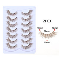 Nouvelles extensions de cils bruns bouclés, bande transparente, naturelles, réalistes, monobloc, douces et séduisantes
