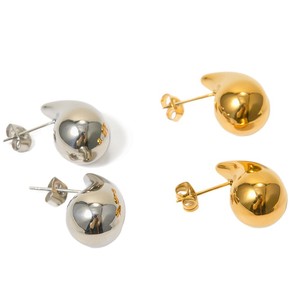 Fashion <b>Stud</b> <b>Earrings</b> Teardrop Shape 18k Gold Plated Zinc Alloy Minimalist Design For Women - Product Image 5